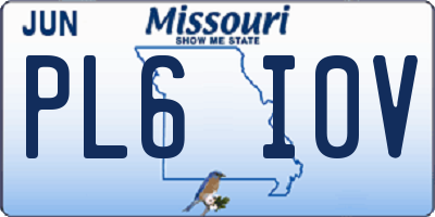 MO license plate PL6I0V