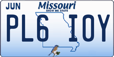MO license plate PL6I0Y