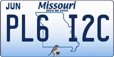 MO license plate PL6I2C