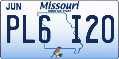 MO license plate PL6I2O