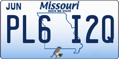 MO license plate PL6I2Q