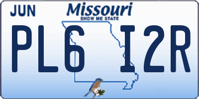 MO license plate PL6I2R