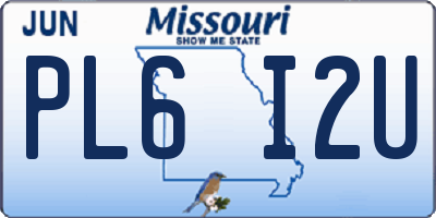 MO license plate PL6I2U
