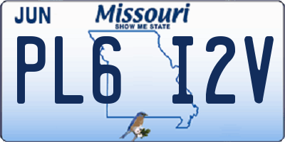 MO license plate PL6I2V