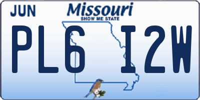 MO license plate PL6I2W