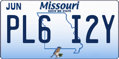 MO license plate PL6I2Y