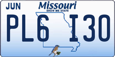 MO license plate PL6I3O