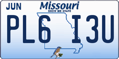MO license plate PL6I3U