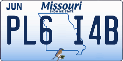 MO license plate PL6I4B