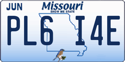 MO license plate PL6I4E