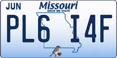 MO license plate PL6I4F