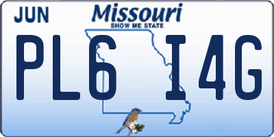 MO license plate PL6I4G
