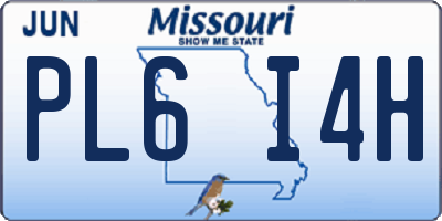 MO license plate PL6I4H