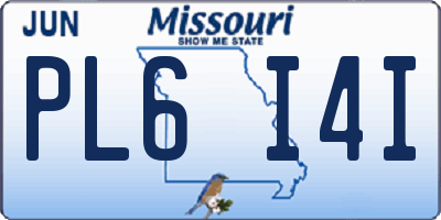 MO license plate PL6I4I
