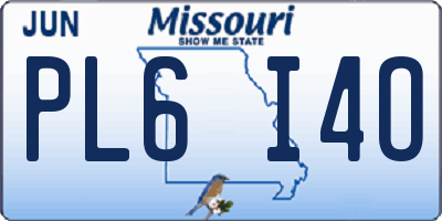 MO license plate PL6I4O