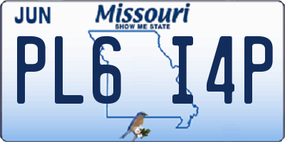 MO license plate PL6I4P