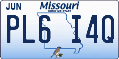 MO license plate PL6I4Q