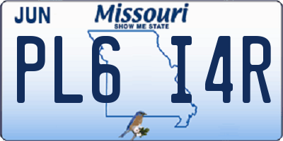 MO license plate PL6I4R