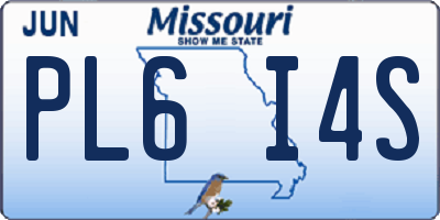 MO license plate PL6I4S