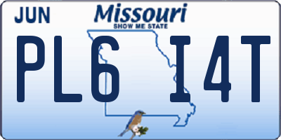 MO license plate PL6I4T