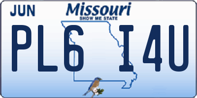 MO license plate PL6I4U