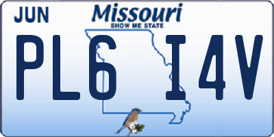 MO license plate PL6I4V