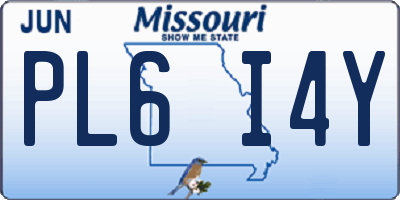 MO license plate PL6I4Y