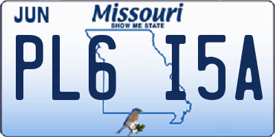 MO license plate PL6I5A
