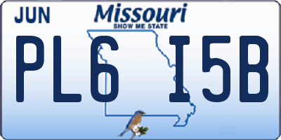 MO license plate PL6I5B