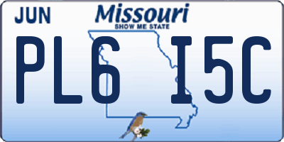 MO license plate PL6I5C