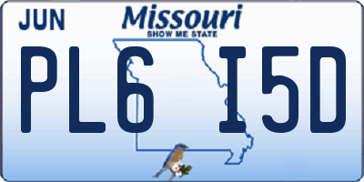 MO license plate PL6I5D