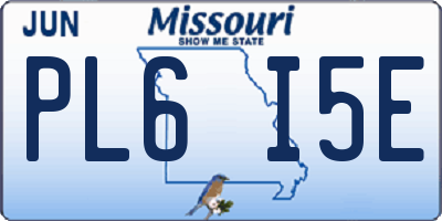 MO license plate PL6I5E