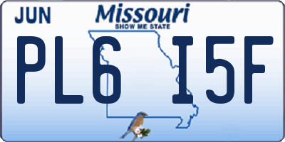 MO license plate PL6I5F