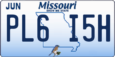 MO license plate PL6I5H