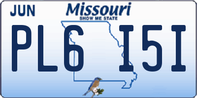 MO license plate PL6I5I