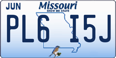 MO license plate PL6I5J