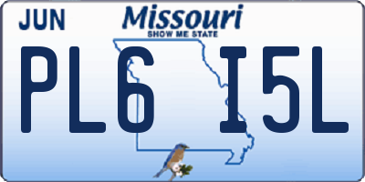 MO license plate PL6I5L