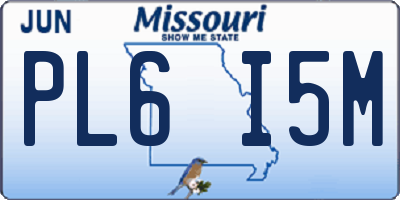 MO license plate PL6I5M