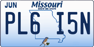 MO license plate PL6I5N