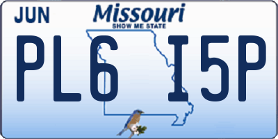 MO license plate PL6I5P