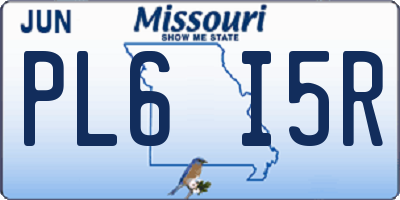 MO license plate PL6I5R