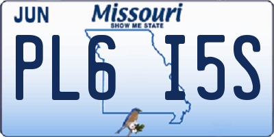 MO license plate PL6I5S