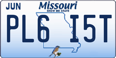 MO license plate PL6I5T
