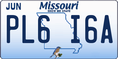 MO license plate PL6I6A