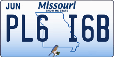 MO license plate PL6I6B