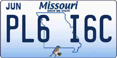 MO license plate PL6I6C