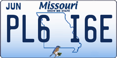 MO license plate PL6I6E