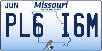 MO license plate PL6I6M