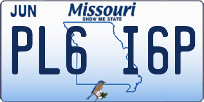 MO license plate PL6I6P