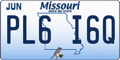 MO license plate PL6I6Q